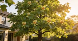 Tulipanowiec po 10 latach: Liriodendron tulipifera i odmiana Aureomarginatum